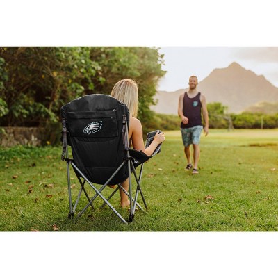Philadelphia Eagles Black Reclining Camp Chair with Steel Frame