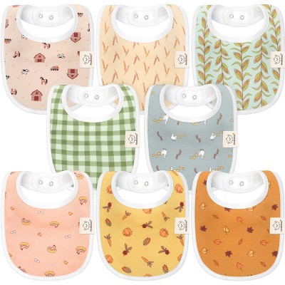KeaBabies 8pk Organic Baby Bibs for Boy, Baby Drool Bib for Baby Boys and Girls, Newborn Teething Bibs