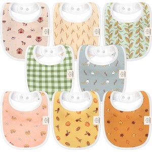 KeaBabies 8pk Organic Baby Bibs for Boy, Baby Drool Bib for Baby Boys and Girls, Newborn Teething Bibs - 1 of 4