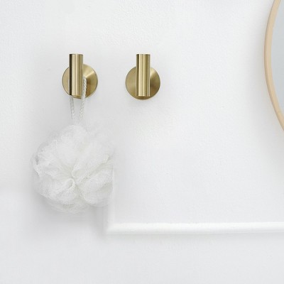 Brushed Gold Stainless Steel Wall Mounted J-Hook Set