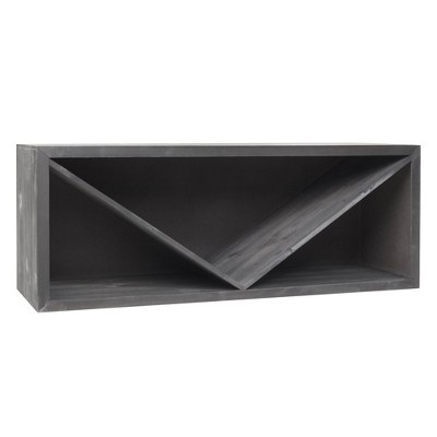 Wooden Wine Display Wall Shelf Black - Crystal Art Gallery