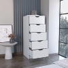 NicBex 5 Drawers Tall Dresser for Bedroom,Modern Style Wooden Drawers with Free Handle,Dressers for Kids Room,Living Room,Entry and Hallway,White - 4 of 4
