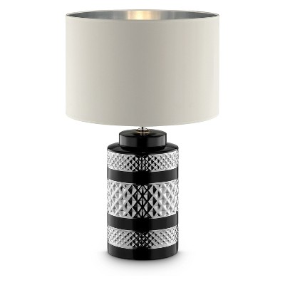 26.5" Modern Ceramic Table Lamp (Includes CFL Light Bulb) Black - Ore International