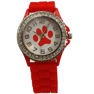 Olivia Pratt Every Day Silicone Paw and Rhinestones Colorful Women Watch - 1 of 4