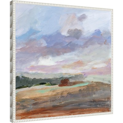 Seashore Without End Abstract Canvas Art with White Floater Frame