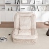 TIRAMISUBEST Upholstered Human Dog Bed for Adult & Pets,with 5 Adjustable Position &Massage Pillow-Beige - 2 of 4