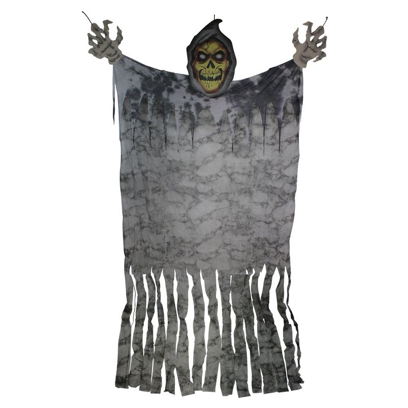 Northlight 11' Grim Reaper Hanging Halloween Figurine - Black/Gray, 1 of 4