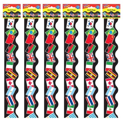 6pk 39ft World Flags Terrific Trimmers Classroom Borders - TREND