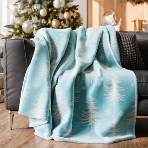 Reversible Christmas Fleece Throw Blanket - Warm, Cozy & Plush Holiday Bedding - CGK Linens - 1 of 4