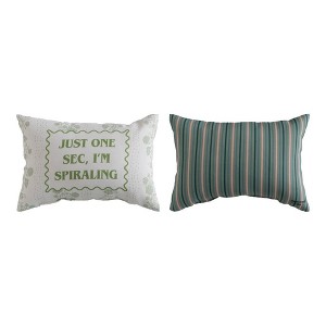Decorative Polyester Pillow - JUST ONE SEC I'M SPIRALING by Manual Woodworkers and Weavers - 1 of 3