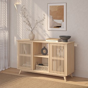 Plank+Beam Mid Century Modern Solid Wood Sideboard with 2 Doors, 49" TV Stand for Living Room - 1 of 4