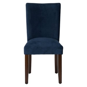 Parson Dining Chair Wood/Navy Velvet (Set of 2) - HomePop, Ink
