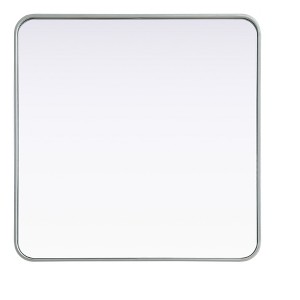 Elegant Lighting Contour Metal Square Mirror 30x30 in Silver - 1 of 4