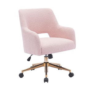 WestinTrends Genevieve Mid-Century Modern Swivel Office Chair With Wheels - 1 of 4