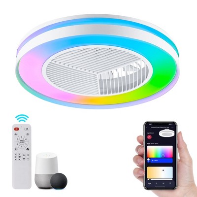 HUMHOLD 20 Inch Smart Modern Ceiling Fan with Lights and Remote/APP/Voice Control