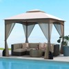 Costway 10x10 FT 2-Tier Patio Gazebo Canopy Netting Heavy-Duty Metal Easy-Setup Outdoor - 2 of 4