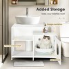 Cat Litter Box Enclosure,Cat Litter Box Enclosure for Bathroom,Hidden Litter Pet Washroom with Divider, Wooden Enclosed Cat Washroom - 2 of 4