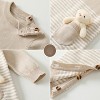 MyKids-USA Baby Striped Knit Pattern Bear Patched Design Kintted Quality Romper - 4 of 4