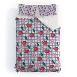 Deny Designs 3pc Full/Queen Mele Art Design Watercolor Cherry Blossom Picnic Duvet and Sham Set - 1 of 4