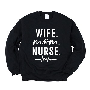 Simply Sage Market Women's Graphic Sweatshirt Wife. Mom. Nurse. - 1 of 3