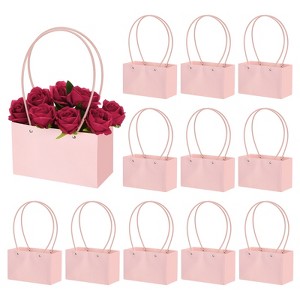 Unique Bargains Wedding Party Paper Flower Gift Bags with Handle 12 Pcs - 1 of 4