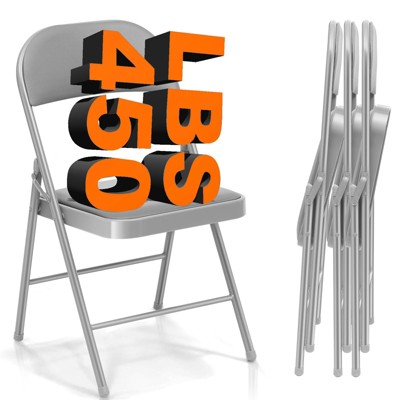 SKONYON Folding Chairs Portable Vinyl Padded Folding Chair with Durable Steel Frame 4 Pack and 6 Pack