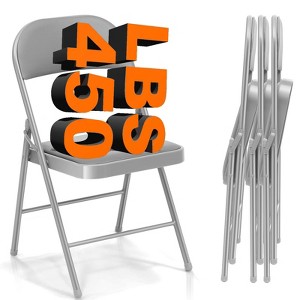 SKONYON Folding Chairs Portable Vinyl Padded Folding Chair with Durable Steel Frame 4 Pack and 6 Pack - 1 of 4