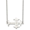 Chisel Stainless Steel Brushed and Polished Flame Design Sideways Cross Pendant Necklace 21" Cable Chain - 2 of 4
