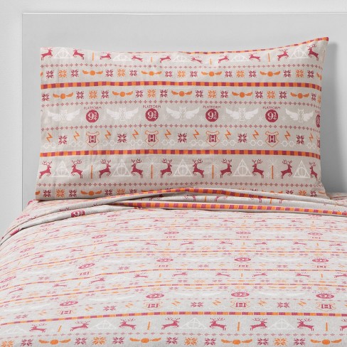 Harry Potter Flannel Sheet Set Gray Target