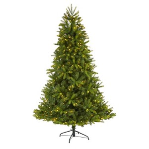 7ft. Spruce Look Artificial Christmas Tree with 500 LED Lights – Bright Seasonal Holiday X-Mas Glow - 1 of 4