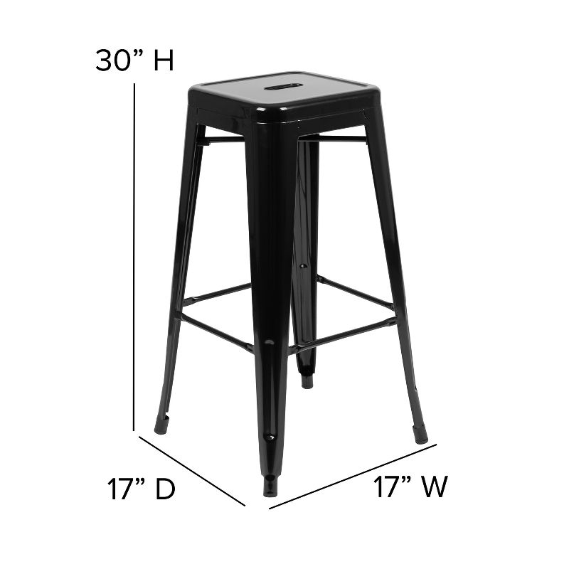 Emma and Oliver 4 Pack 30" High Metal Indoor Bar Stool - Stackable Stool, 6 of 14