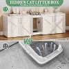 55in Wide Cat Litter Box Enclosure for 2 Cats, Modern Wooden Hidden Double Litter Box Enclosure Furniture with Soft Cushion for Cat Washroom - 3 of 4