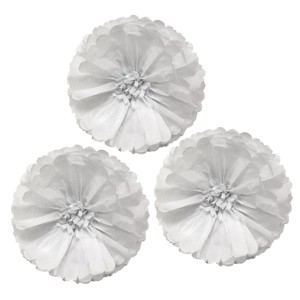 Wrapables Set of 3 Tissue Flower Pom Poms Party Decorations for Weddings, Birthday Parties Baby Showers and Nursery Decor - 1 of 4