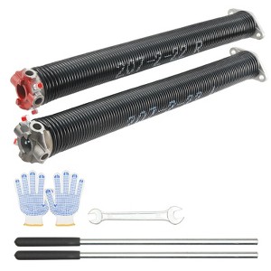 VEVOR Garage Door Torsion Springs, Pair of 0.207 x 2 x 22inch, 16000 Cycles, Garage Door Springs with Non-Slip Winding Bars, Gloves,Black - 1 of 4
