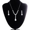 Anna-Kaci Women's Floral Statement Necklace and Earring Set with Purple Crystal Accents, Silver Tone, Adjustable Chain, Elegant Design - Abstract - 2 of 4