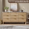 Fluted Dresser for Bedroom with 9 Deep Drawers, 60.6 in Wide Modern Chest of Drawers, Wooden Dresser TV Stand, Curved Profile Design - 4 of 4