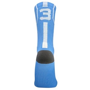 Mk Socks Player ID Jersey Number SINGLE Crew Sock - Columbia Blue, White - 1 of 1