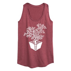 Women's - Instant Message - Tree Book Graphic Racerback Tank - 1 of 4