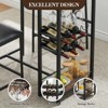 Bar Table Set for 2 with Footrest 2 Upholstered Chairs set for Counter Bar - 3 of 4