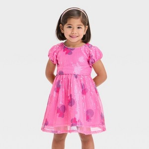 Toddler Girls' Disney Minnie Mouse A-Line Dress - Pink - 1 of 3