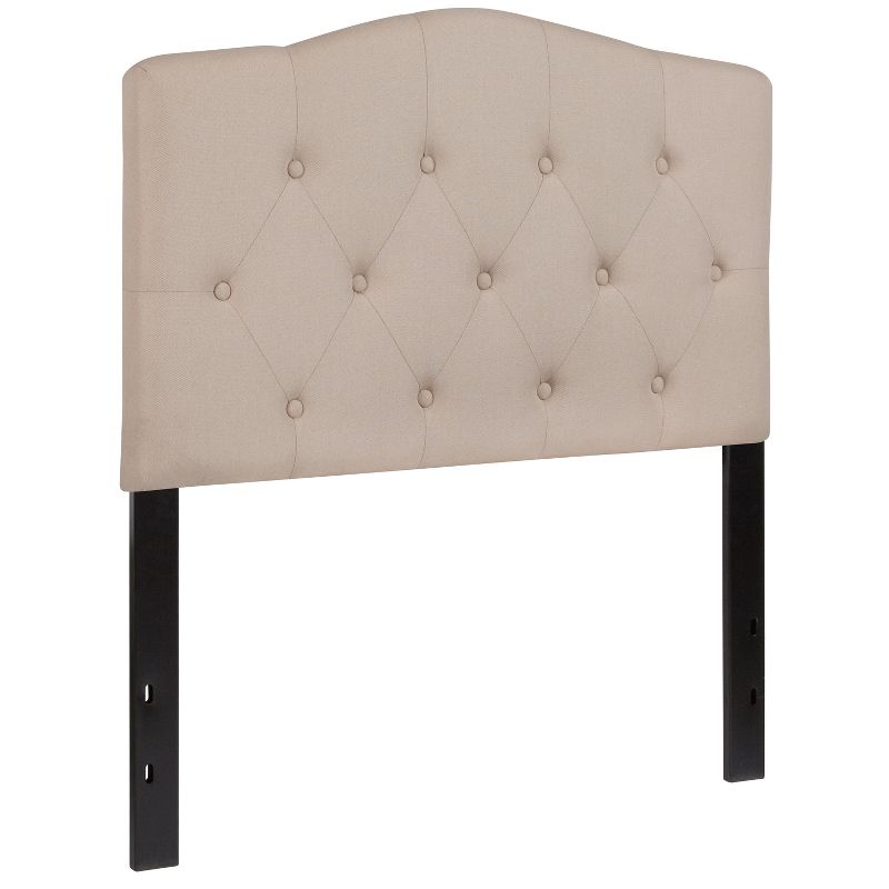 Emma and Oliver Arched Button Tufted Upholstered Headboard, 4 of 11