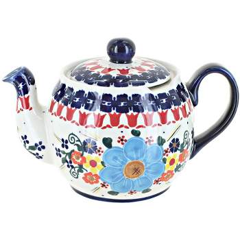 Blue Rose Polish Pottery Clementine Large Teapot
