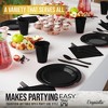 Crown Display 182 Pc Plastic Dinnerware Set: Includes 26 Each of 9''  Plates Disposable, 7'' Dessert Plates, 12oz Cups Napkins & Cutlery - 2 of 4
