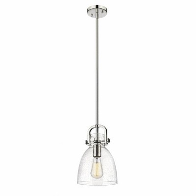 Newton Bell - 1 Light Stem Hung Pendant In Industrial Style-11.75 Inches Tall and 8 Inches Wide