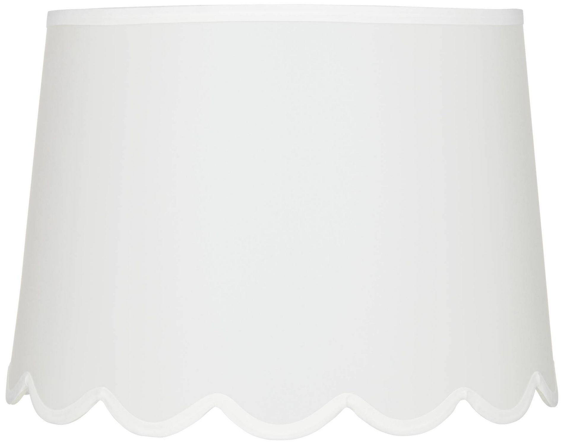 Springcrest Collection Hardback Scallop Empire Lamp Shade White Medium 13" Top x 15" Bottom x 11" High Spider with Replacement Harp and Finial Fitting