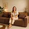 Modern Modular Corduroy Sofa with 3 Pillows, 3-Seat Compression Couch, Luxurious Sleek Cloud Sofa for Living Room or Apartment – The Pop Home - 2 of 4
