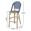 Set of 2 Outdoor Barstools,29" Aluminum Frame with Bamboo Finish for Patio,Courtyard,Garden - The Pop Home - 4 of 4