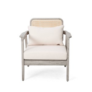 Christopher Knight Home Ursa Outdoor Patio Club Chair Acacia Wood Gray - 1 of 4