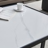 KTMBDW Modern Square Coffee Table, Center Table with Stone Top and Metal frame for Living Room, Small Space, White - 4 of 4