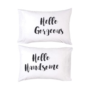 C&F Home 20" x 30" Hello Gorgeous/Handsome Pillowcase - 1 of 3